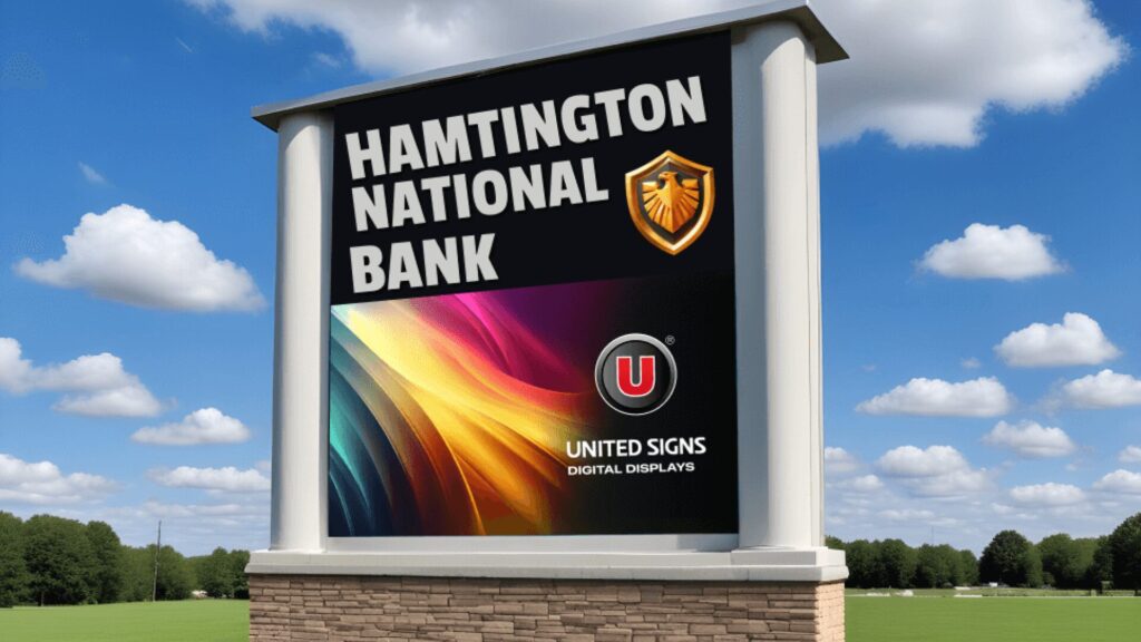 Monument signs for financial institutions