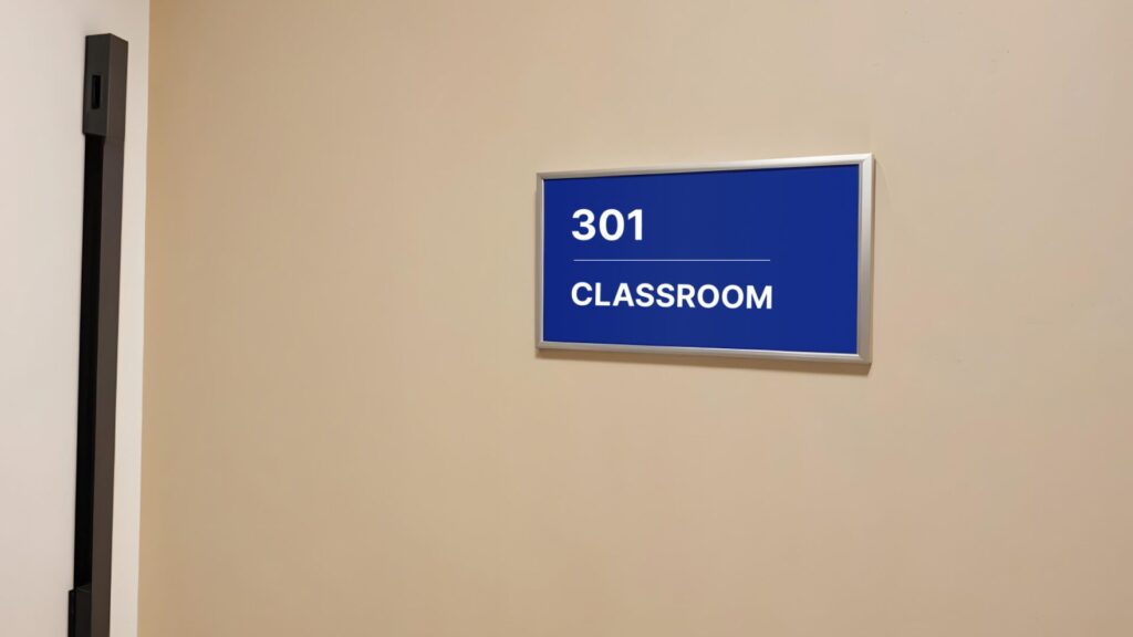 Classroom and department signage