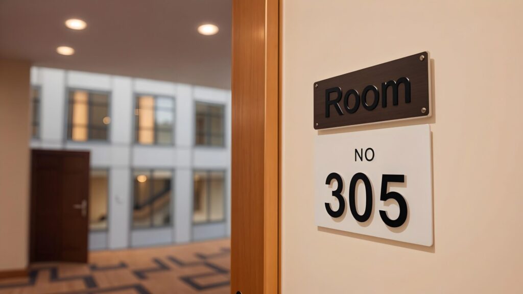 Custom Hotel Room number signage solution