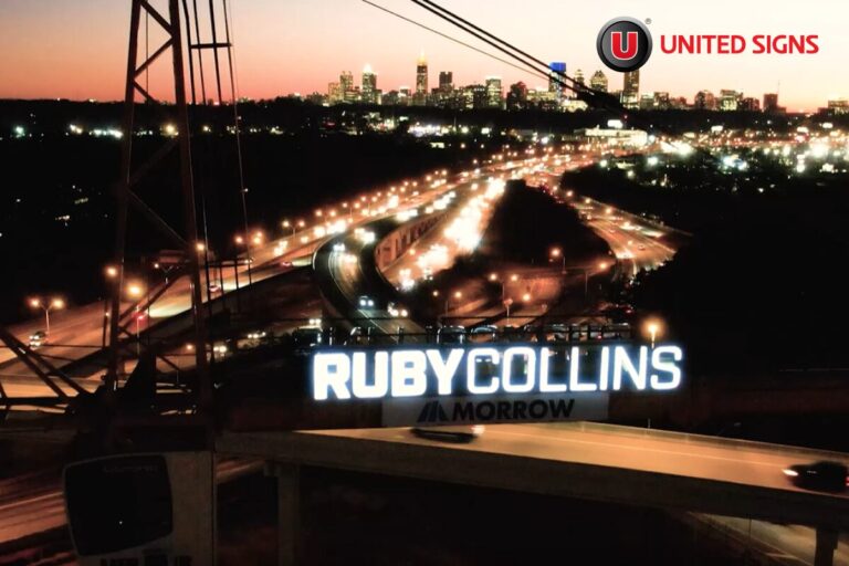 custom signage installed for Ruby-Collins Inc. building