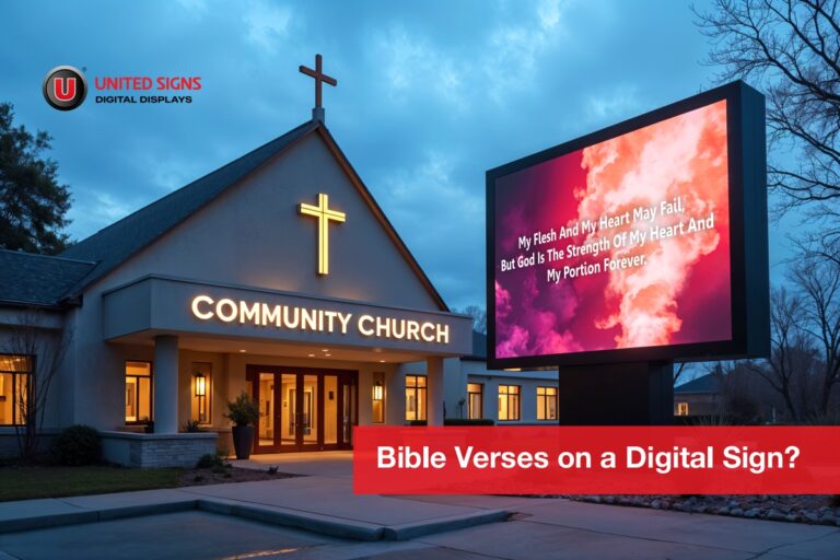 church using a traditional handwritten message board