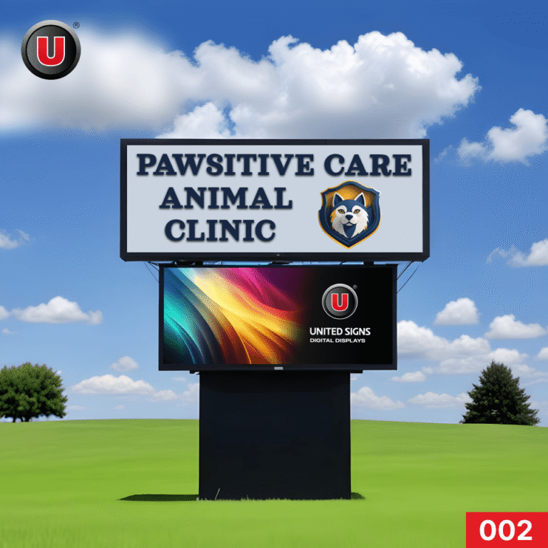 High Resolution 3’h x 6’w Digital LED Business Sign 002