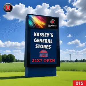 P8 (8mm) 3'h x 8'w Digital LED Business Sign 015 - Full Color High Visibility