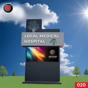 4'h x 8'w Digital LED Business Sign 020 - P8 High Brightness IP67 Rated