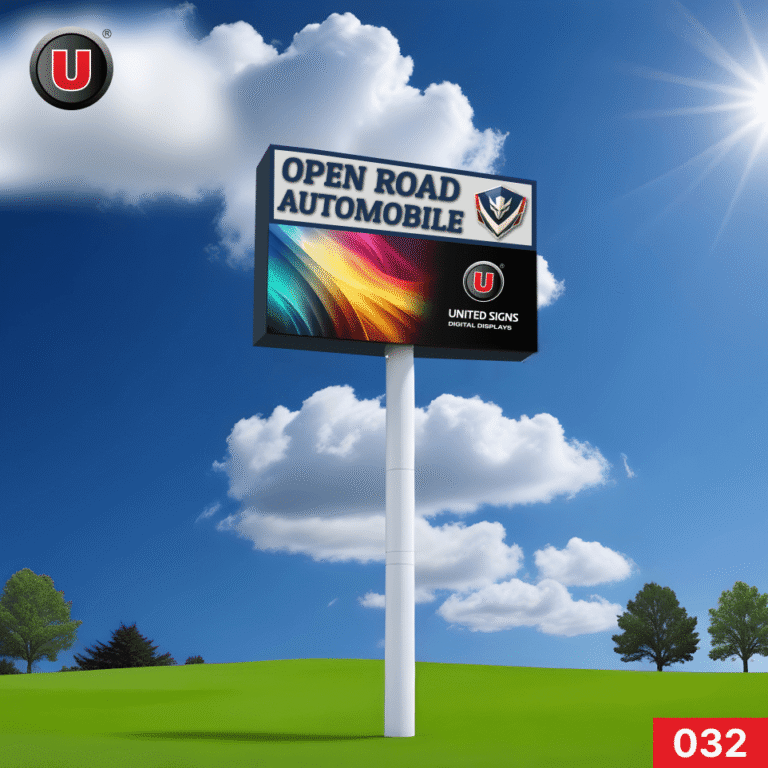 P8 (8mm) 5’h x 8’w Digital LED Business Sign 032 – Full Turnkey Sign Solution