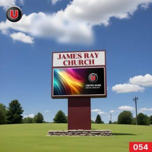 P8 (8mm) 4'h x 8'w Digital LED Church Sign 054 - Full Turnkey Digital Sign