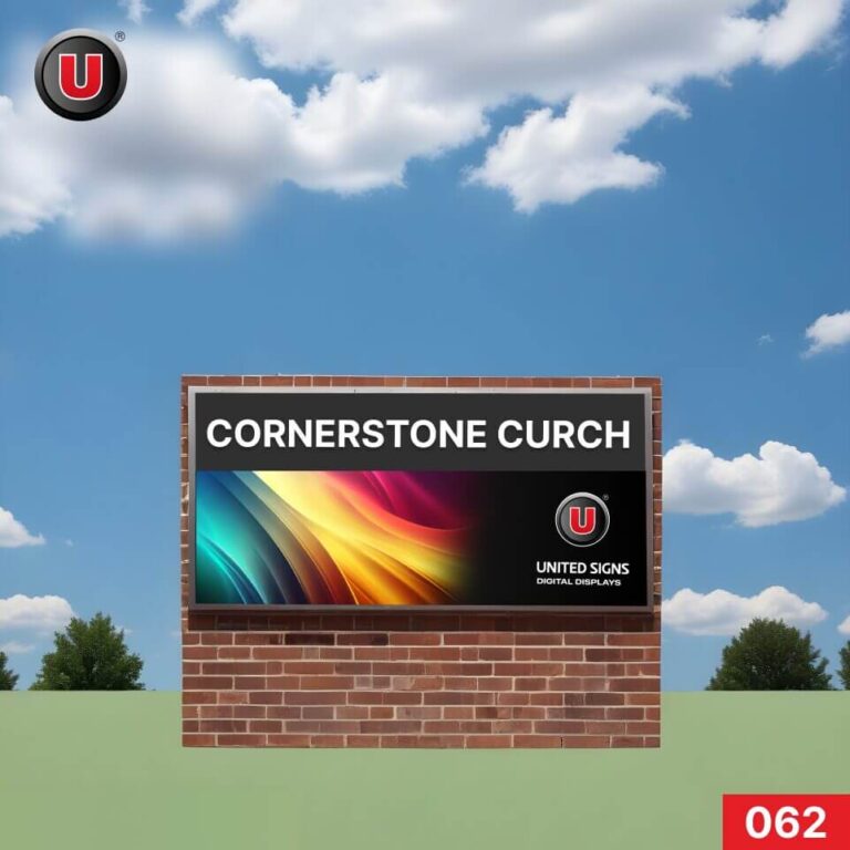 P8 (8mm) 3’h x 6’w LED Digital Church Sign 062 – Lifetime Parts Warranty