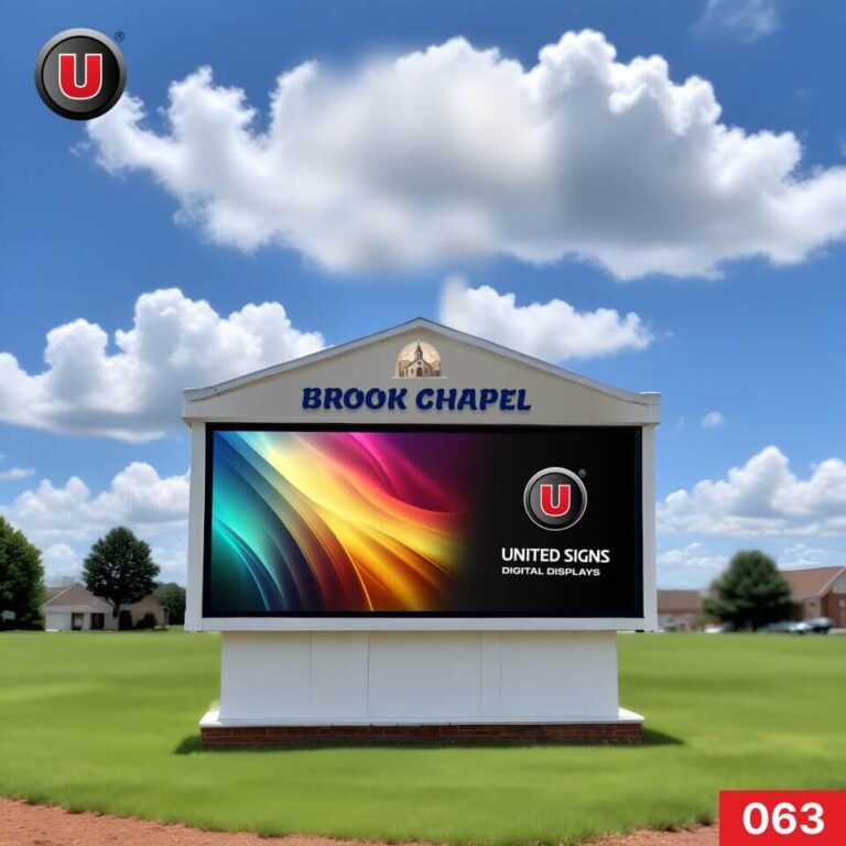 P8 (8mm) 3’h x 6’w LED Digital Church Sign 063 – Cloud Based Lifetime Software