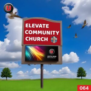 P8 (8mm) 4'h x 8'w LED Digital Church Sign 064 - Lifetime Parts Warranty