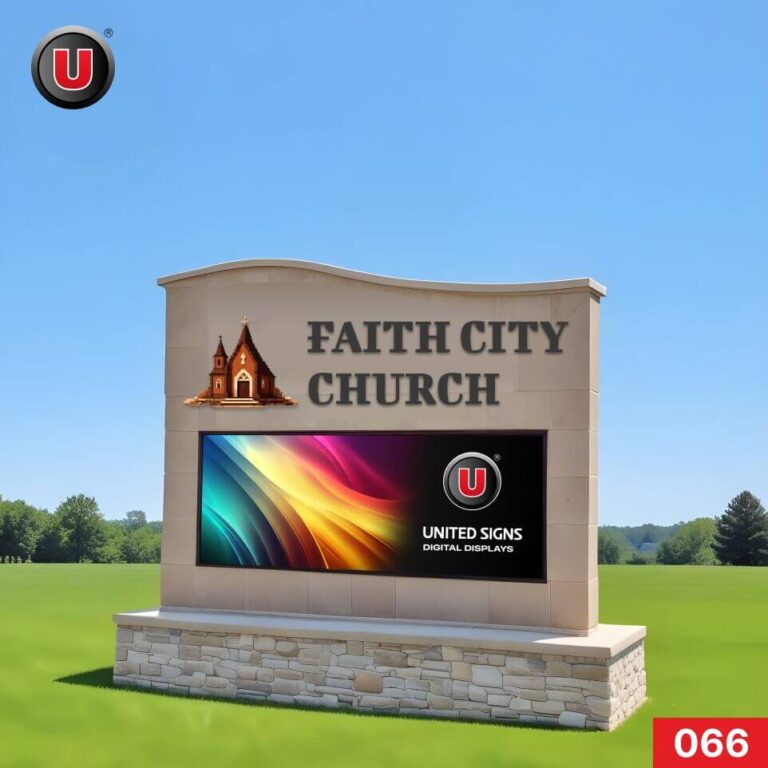 P8 (8mm) 3’h x 8’w Digital LED Church Sign 066 – Lifetime Tech Support