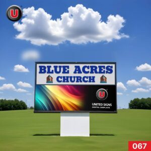 P8 (8mm) 3'h x 6'w LED Digital Church Sign 067 - Lifetime Technical Support