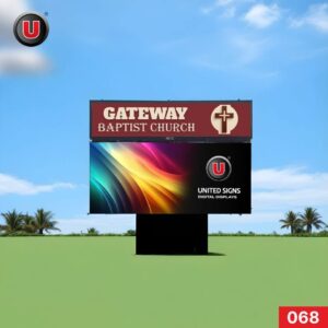 P8 (8mm) 3'h x 6'w LED Digital Church Sign 068 - Programmable Display