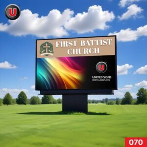 P8 (8mm) 4'h x 8'w LED Digital Church Sign 070 - LIFETIME Parts Warranty