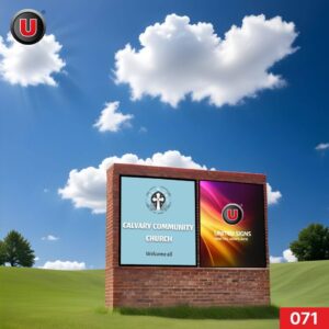 P8 (8mm) 4'h x 4'w LED Digital Church Sign 071 - Lifetime Parts Warranty