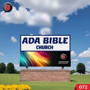 P8 (8mm) 4'h x 8'w LED Digital Church Sign 072 - Guaranteed Lifetime Support