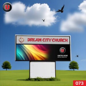 P8 (8mm) 3'h x 8'w LED Digital Church Sign 073 - Full Color Video LED Signage