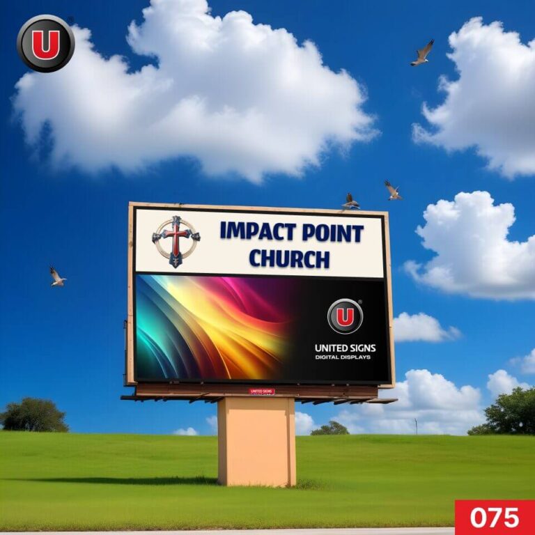 P8 (8mm) 3’h x 6’w LED Digital Church Sign 075 – WiFi or 4G Data