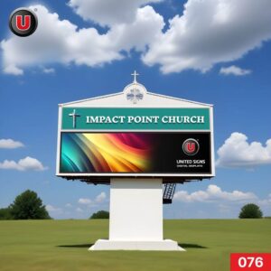 ​​​​​​​P8 (8mm) 3'h x 8'w LED Digital Church Sign 076 - Lifetime Parts Warranty