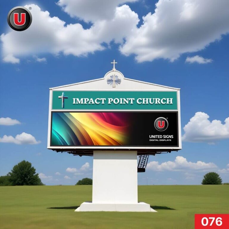 ​​​​​​​P8 (8mm) 3’h x 8’w LED Digital Church Sign 076 – Lifetime Parts Warranty