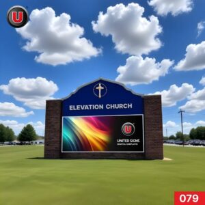 P8 (8mm) 3'h x 6'w LED Digital Church Sign 079 - High Brightness