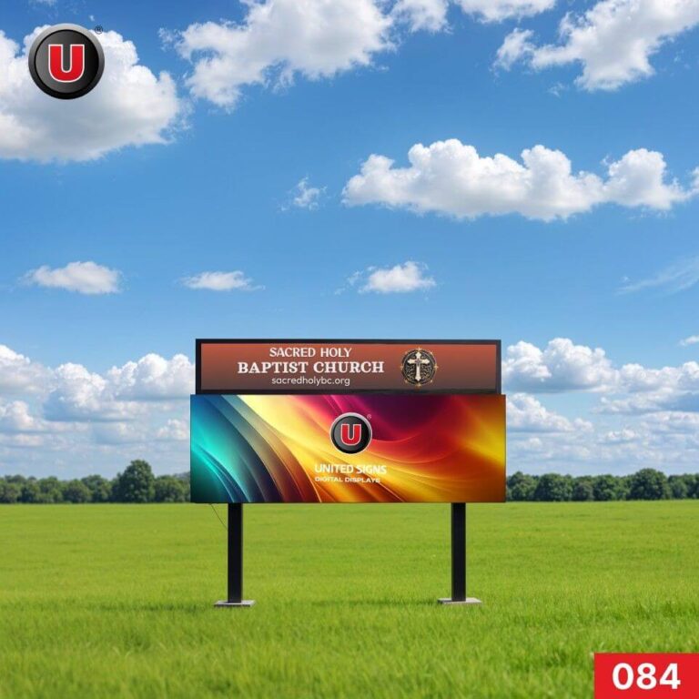 P8 (8mm) 3’h x 8’w Digital LED Church Sign 084