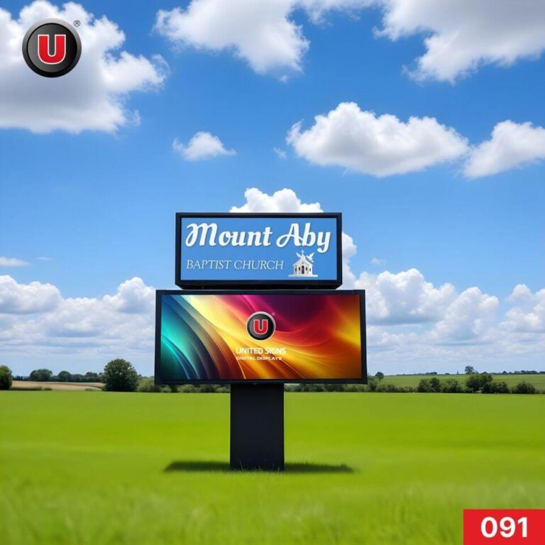 P8 (8mm) 4’h x 8’w Digital LED Church Sign 091