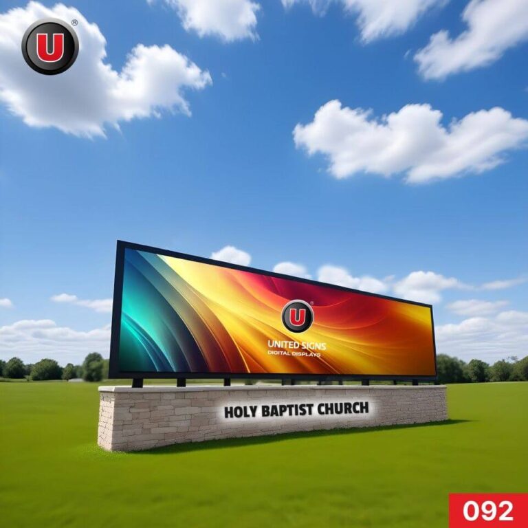 P8 (8mm) 4’h x 12’w Digital LED Monument Church Sign 092