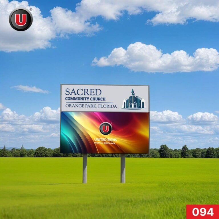 P8 (8mm) 3’h x 6’w Digital LED Church Sign 094