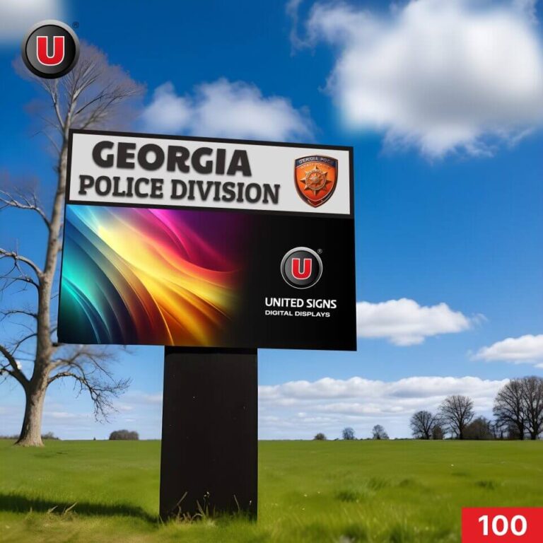 P8 (8mm) 4’h x 8’w LED Digital Government Sign 100 – Front and rear maintenance