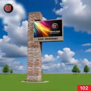 P8 (8mm) 5'h x 8'w LED Digital Government Pole Sign 102 - Free Tech Support