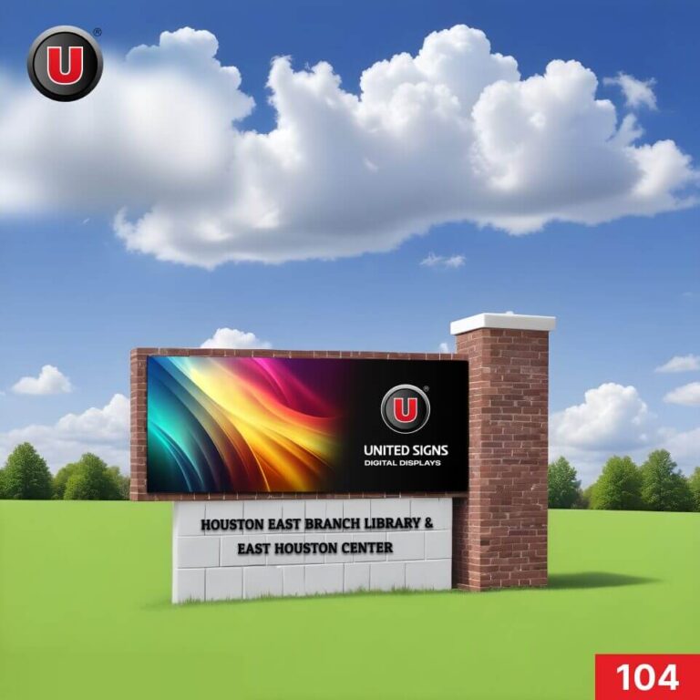 P8 (8mm) 3’h x 6’w LED Digital Government Stone Monument Sign 104