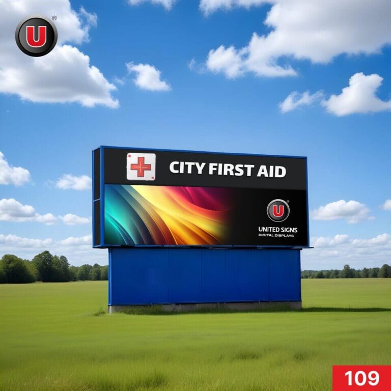 P8 (8mm) 3’h x 6’w Digital LED Monument Sign 109 – Free Support