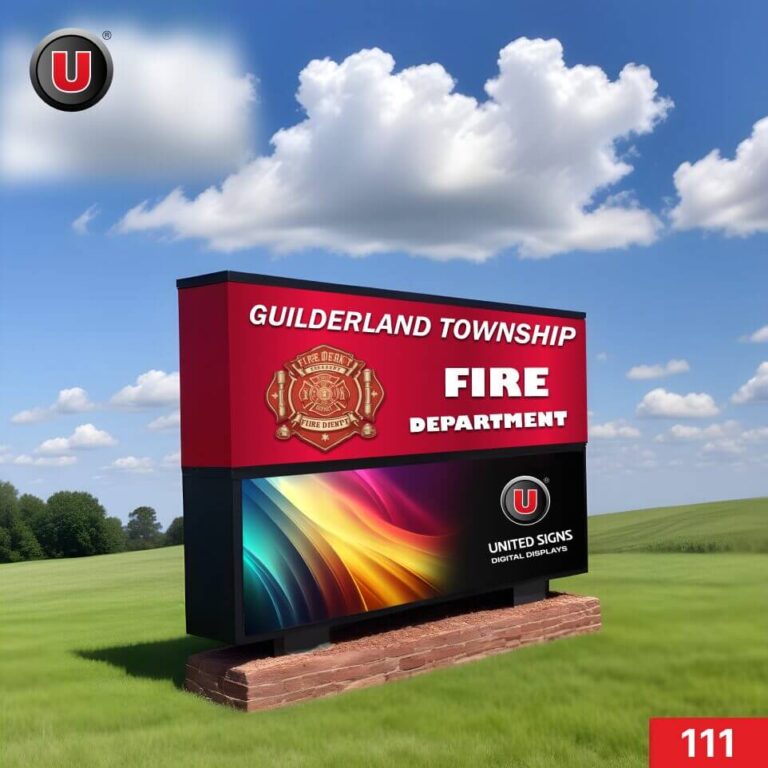 P8 (8mm) 3’h x 8’w Digital LED Brick Fire Department Monument Sign 111