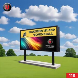 P8 (8mm) 3'h x 6'w Digital LED Monument Sign 119 - Outdoor Waterproof Signage