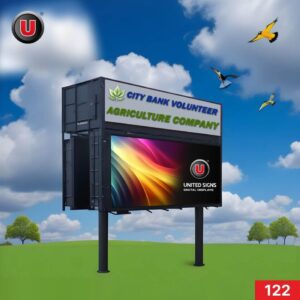 4'h x 8'w LED Digital Government Pole Sign 122 - Digital Display Sign Board