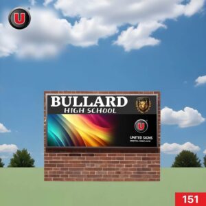 P8 (8mm) 3'h x 6'w LED Digital School Sign 151 - Bright High Resolution