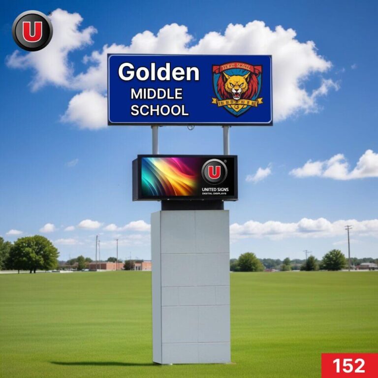 P8 (8mm) 3’h x 8’w LED Digital School Sign 152 – WiFi-enabled, Full Color