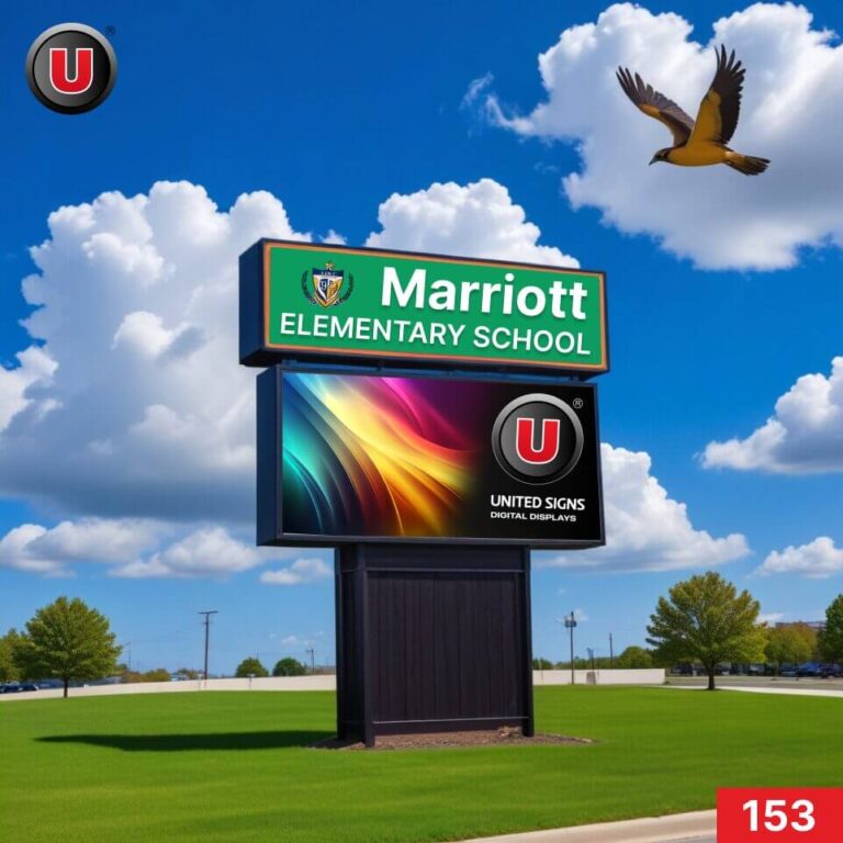 P8 (8mm) 5’h x 8’w LED Digital School Sign 153 – Lifetime Support