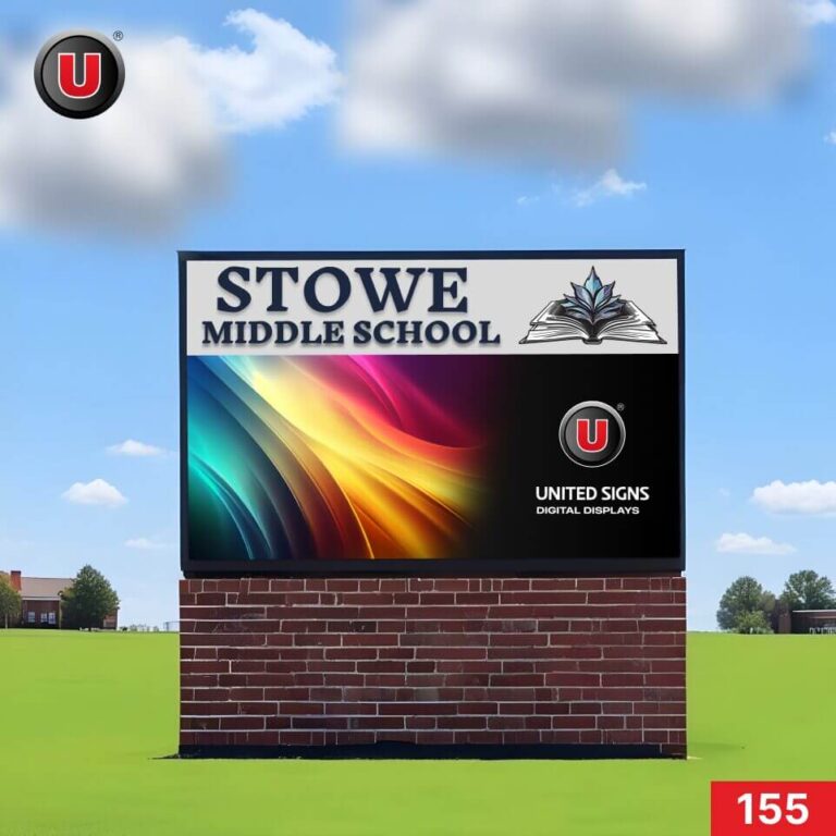 P8 (8mm) 3’h x 6’w LED Digital School Sign 155 – WiFi Control + High Brightness