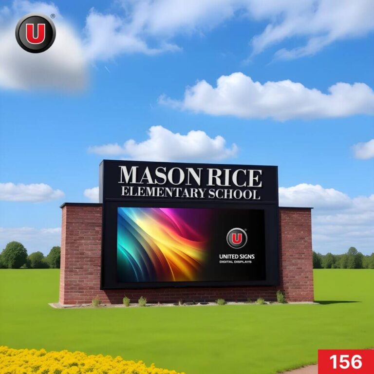 P8 (8mm) 3’h x 6’w LED Digital School Sign 156 – Lifetime Cloud Access & Support