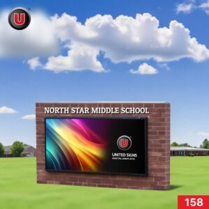 P8 (8mm) 3'h x 6'w LED Digital School Sign 158 - Outdoor Sign Board