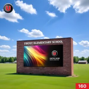 P8 (8mm) 3'h x 6'w LED Digital School Sign 160 -  Waterproof, WiFi-enabled