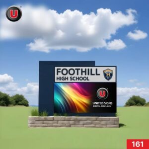 P8 (8mm) 3'h x 6'w LED Digital School Sign 161 - Turnkey Full Package