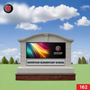 P8 (8mm) 3'h x 6'w LED Digital School Sign 162 - Lifetime Parts Warranty