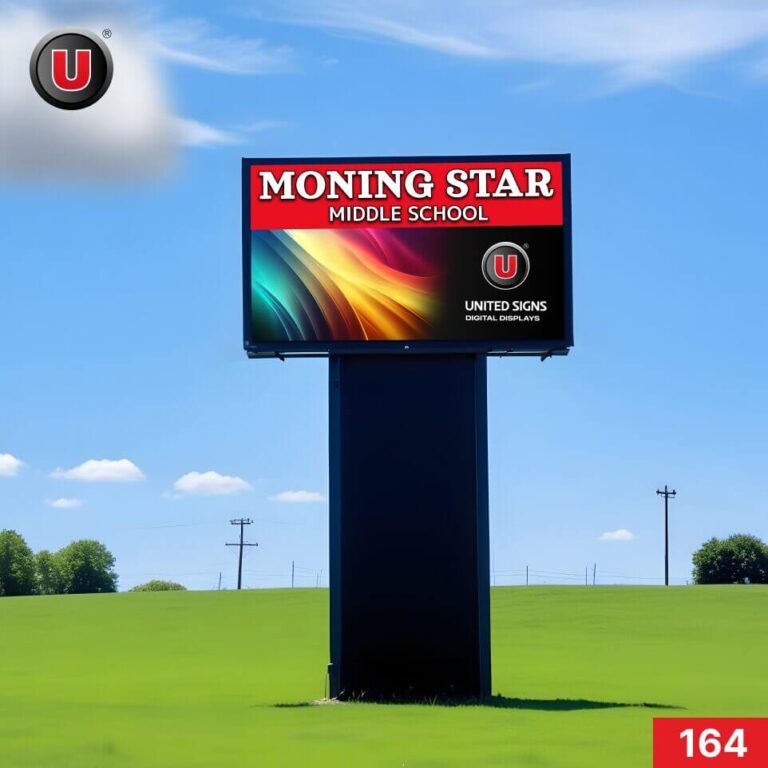 P8 (8mm) 3’h x 10’w LED Digital School Sign 164 – Lifetime Cloud Access