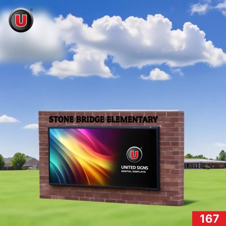 P8 (8mm) 3’h x 6’w LED Digital School Sign 167 – Scrolling Message Display