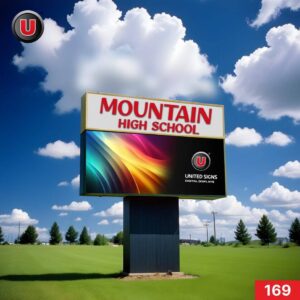 P8 (8mm) 4'h x 8'w LED Digital School Sign 169 - Lifetime Parts Warranty