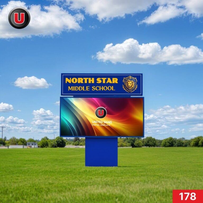 P8 (8mm) 5’h x 8’w LED Digital School Sign 178