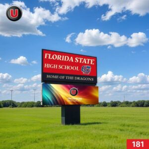 P8 (8mm) 4'h x 8'w LED Digital School Sign 181