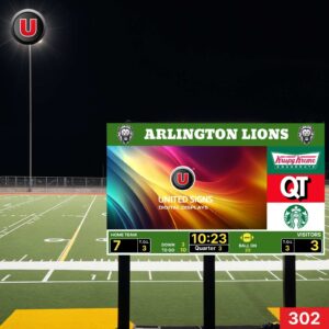 8'h x 20'w Interactive Digital LED Scoreboard Display Panel 302 - WiFi-enabled